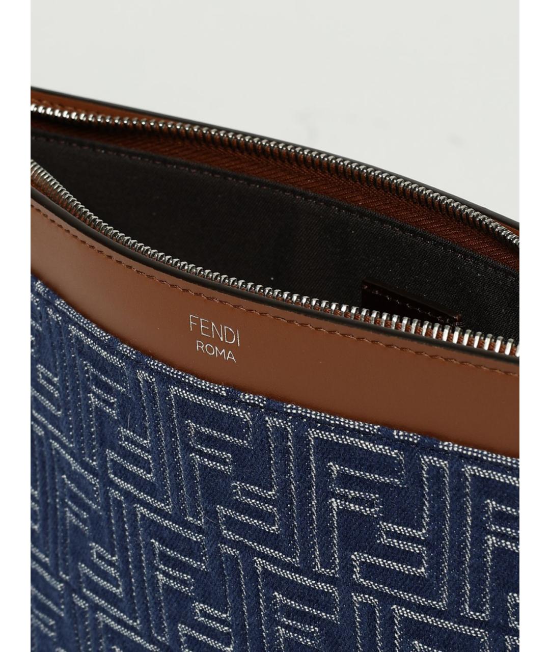 FENDI Синяя деним барсетка, фото 5