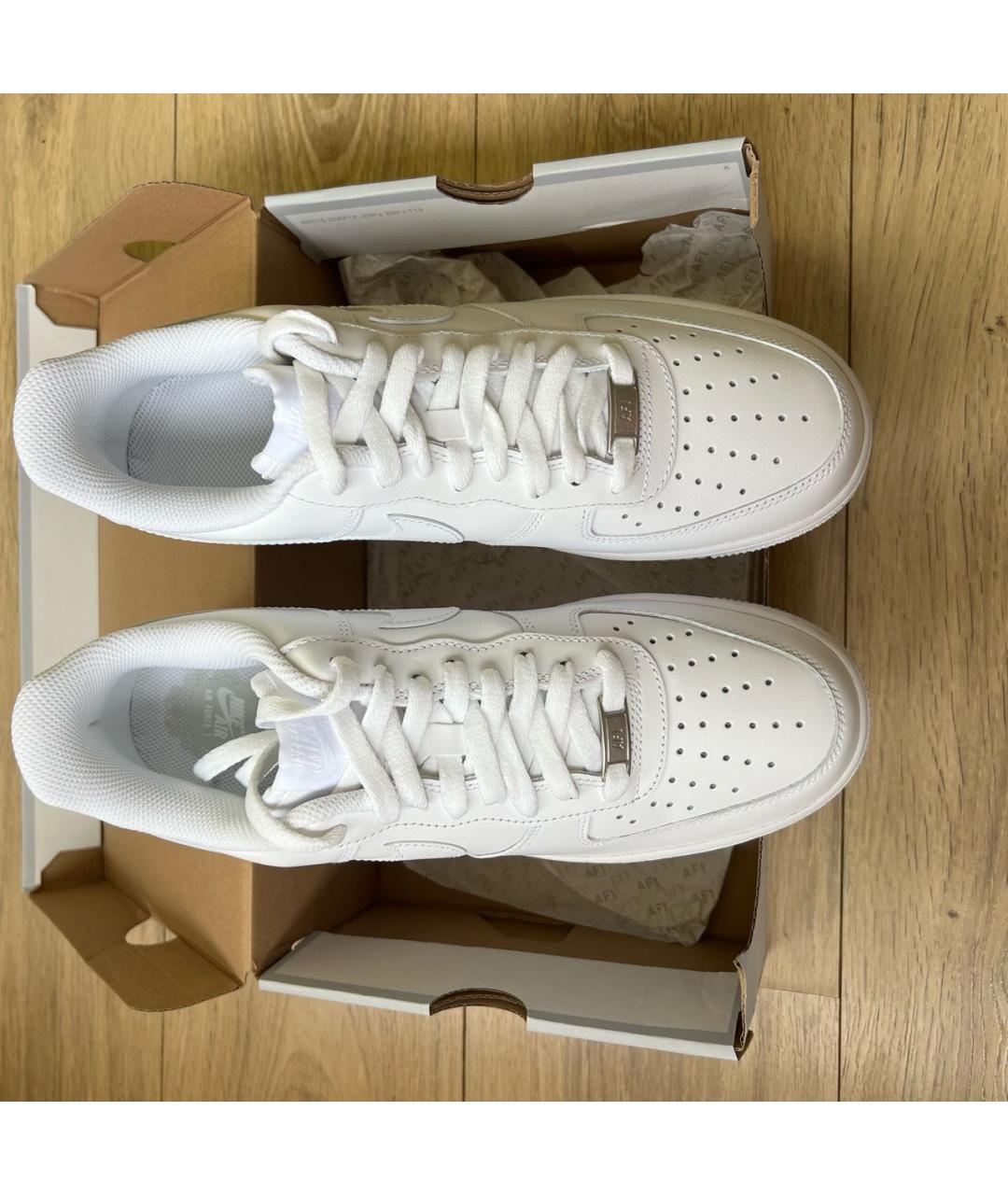NIKE Белые кожаные низкие кроссовки / кеды, фото 5