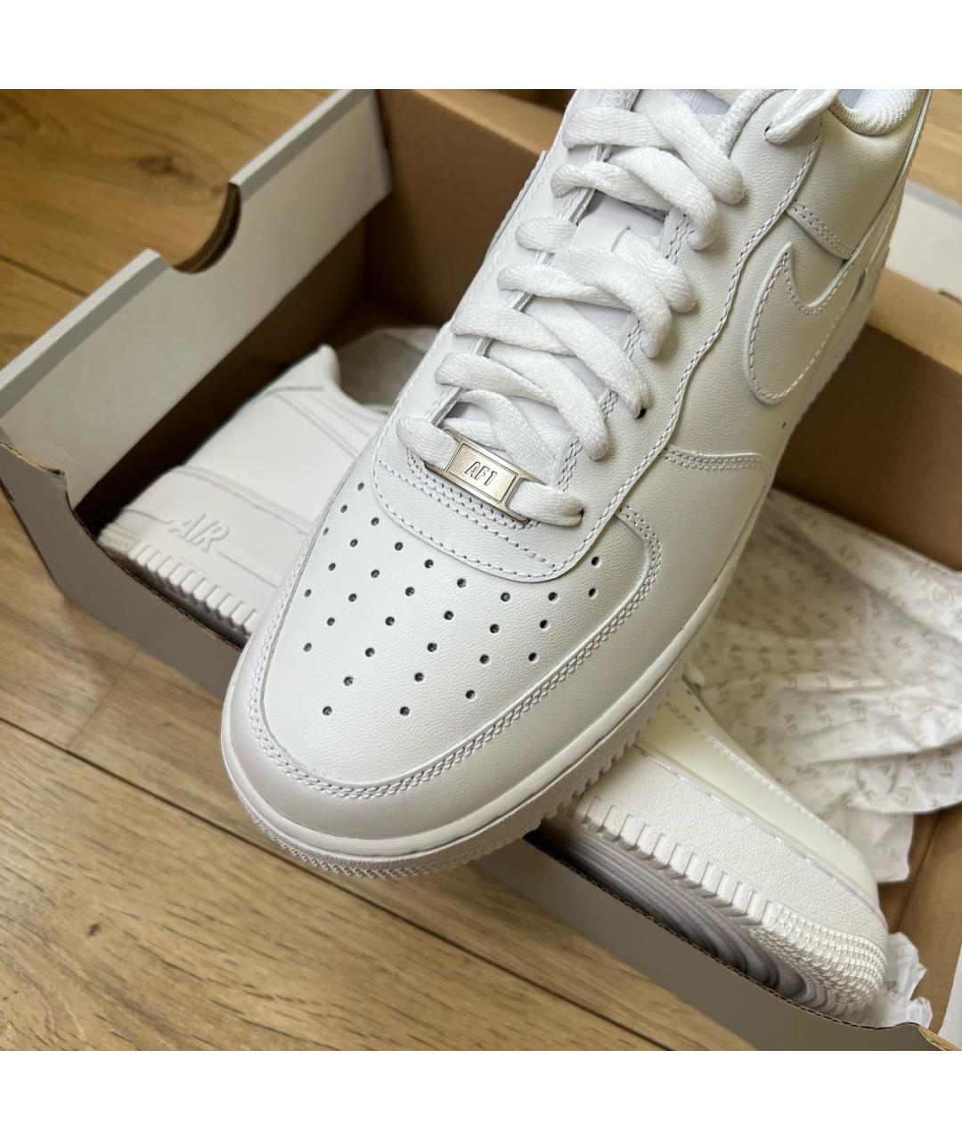 NIKE Белые кожаные низкие кроссовки / кеды, фото 4