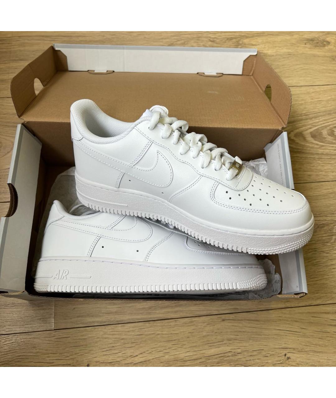 NIKE Белые кожаные низкие кроссовки / кеды, фото 3
