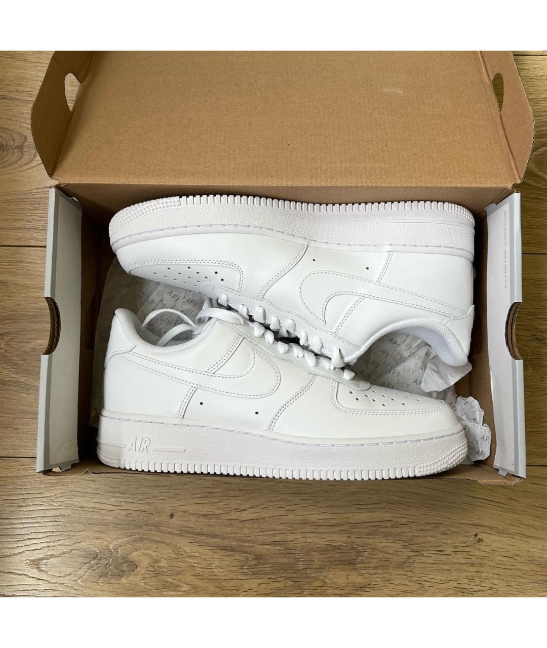 NIKE Белые кожаные низкие кроссовки / кеды, фото 2