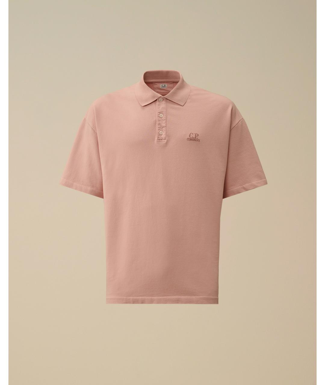 CP COMPANY Розовое хлопковое поло с коротким рукавом, фото 5