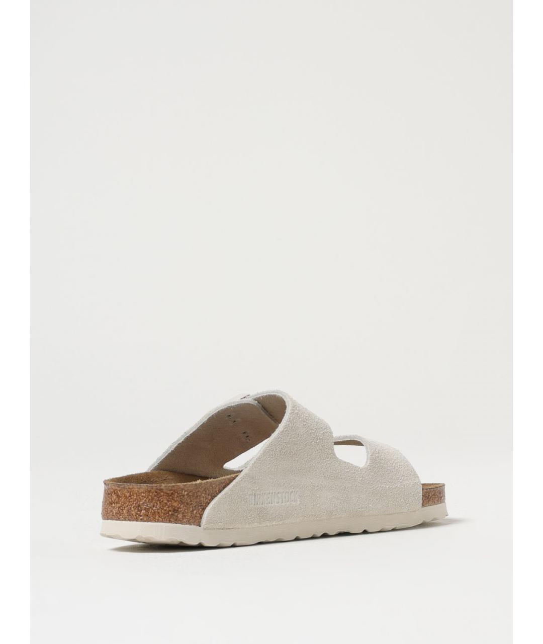 BIRKENSTOCK Бежевые замшевые шлепанцы, фото 3