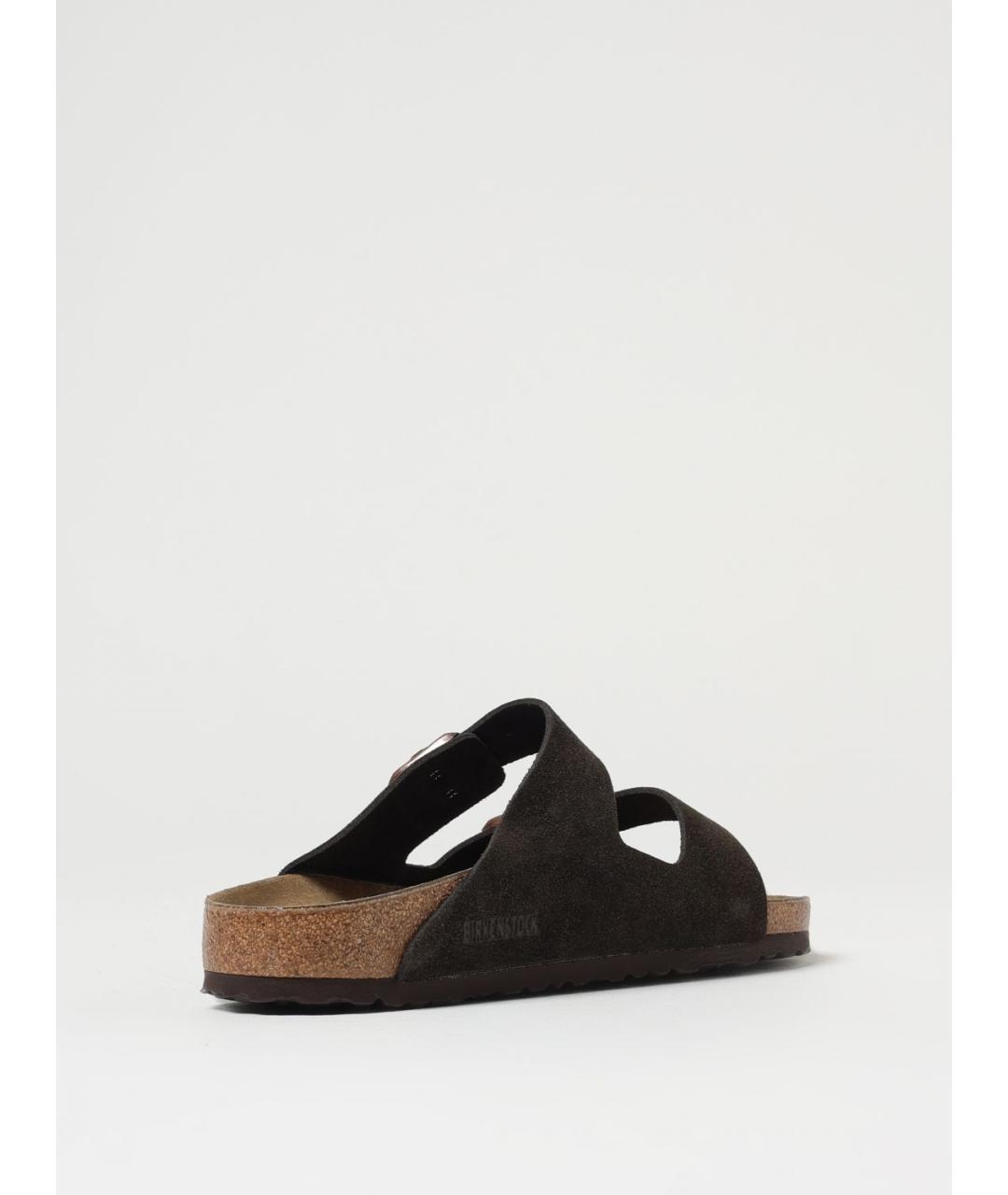 BIRKENSTOCK Коричневые замшевые шлепанцы, фото 3