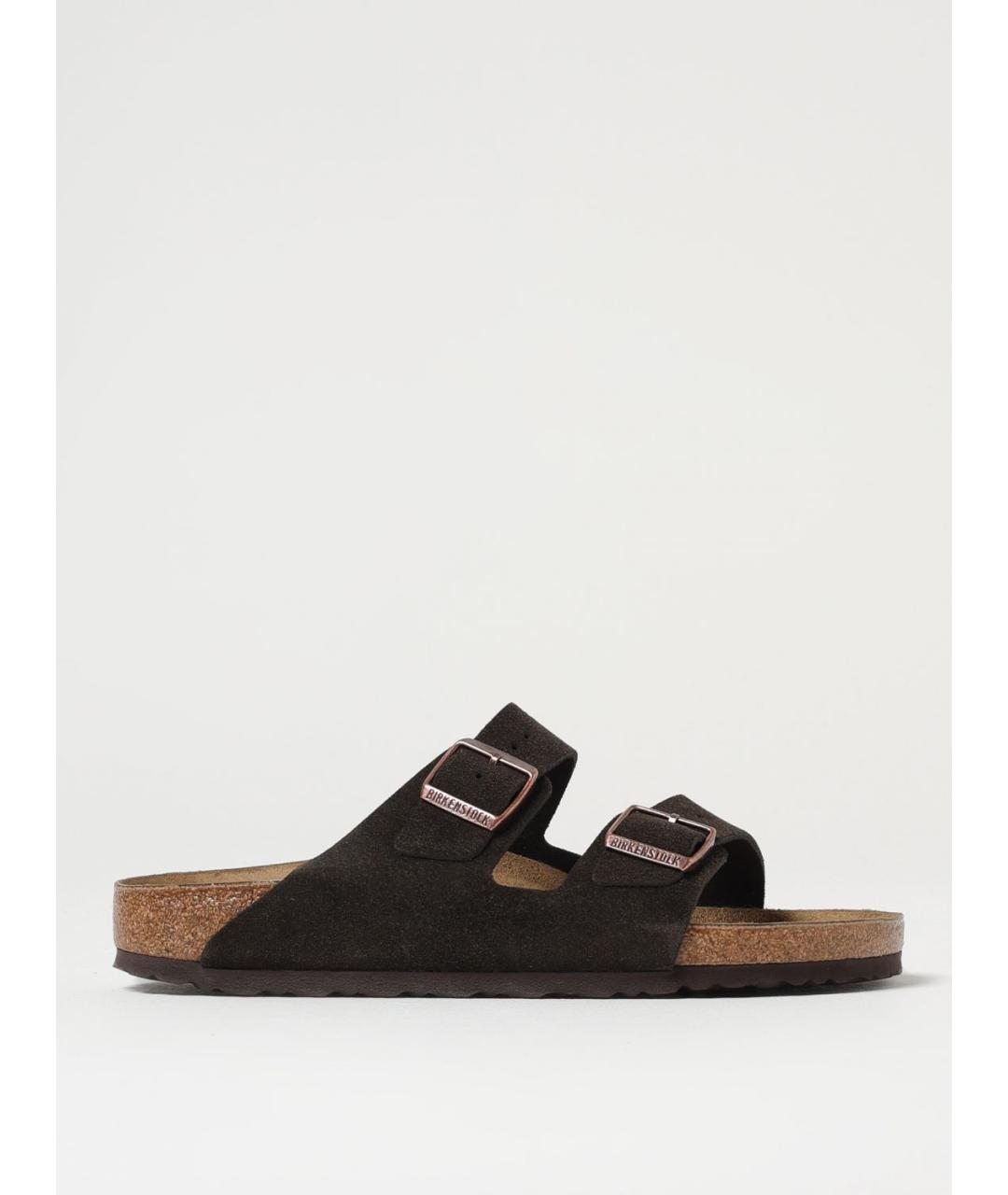 BIRKENSTOCK Коричневые замшевые шлепанцы, фото 5