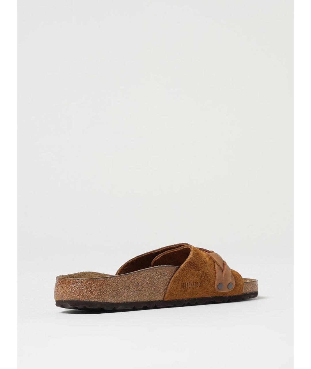 BIRKENSTOCK Коричневые замшевые шлепанцы, фото 3
