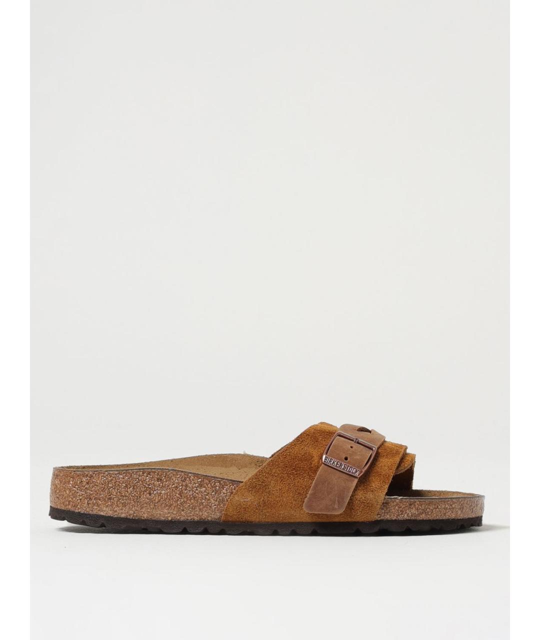 BIRKENSTOCK Коричневые замшевые шлепанцы, фото 5