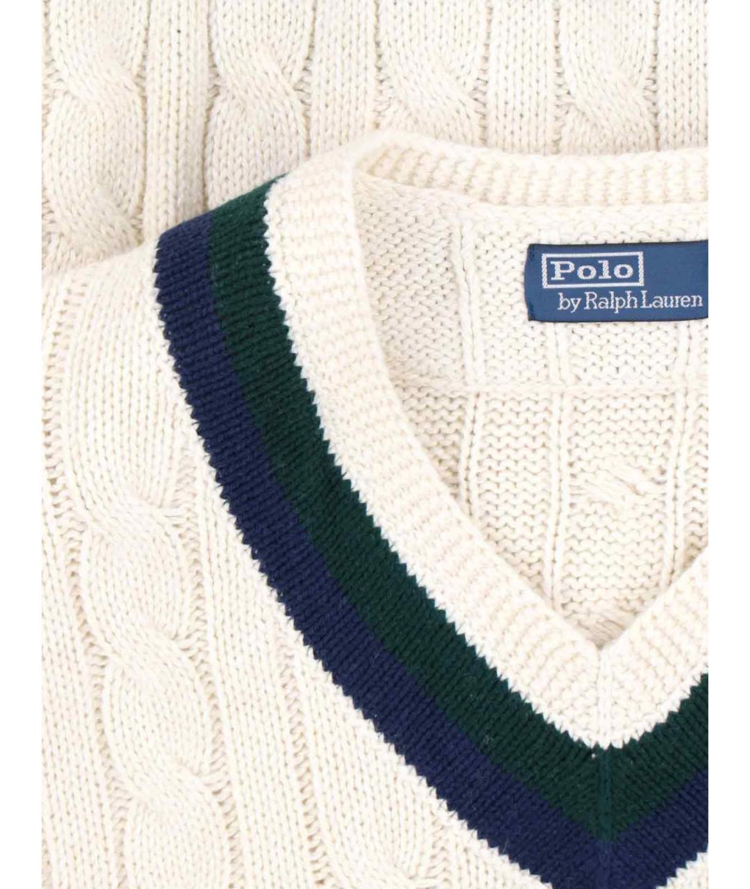 POLO RALPH LAUREN Белый хлопковый джемпер / свитер, фото 5