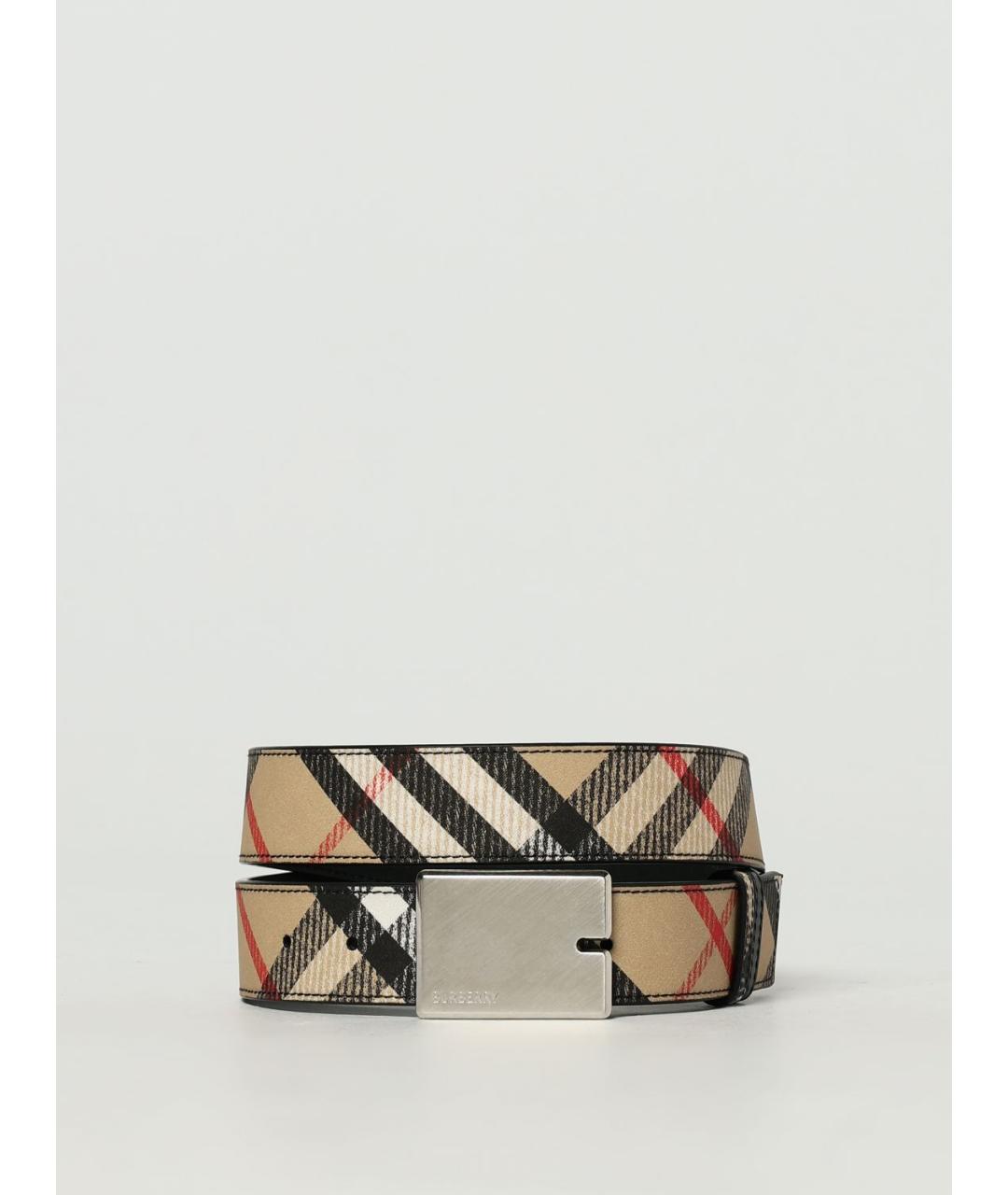 BURBERRY Бежевый кожаный ремень, фото 4