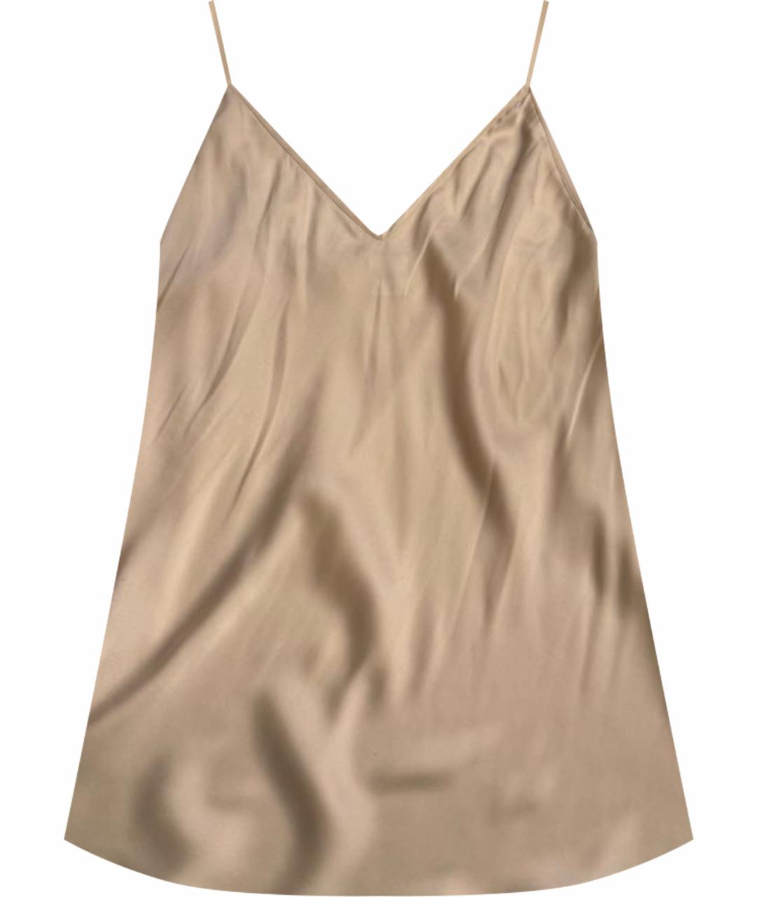MAX MARA Бежевая шелковая майка, фото 1