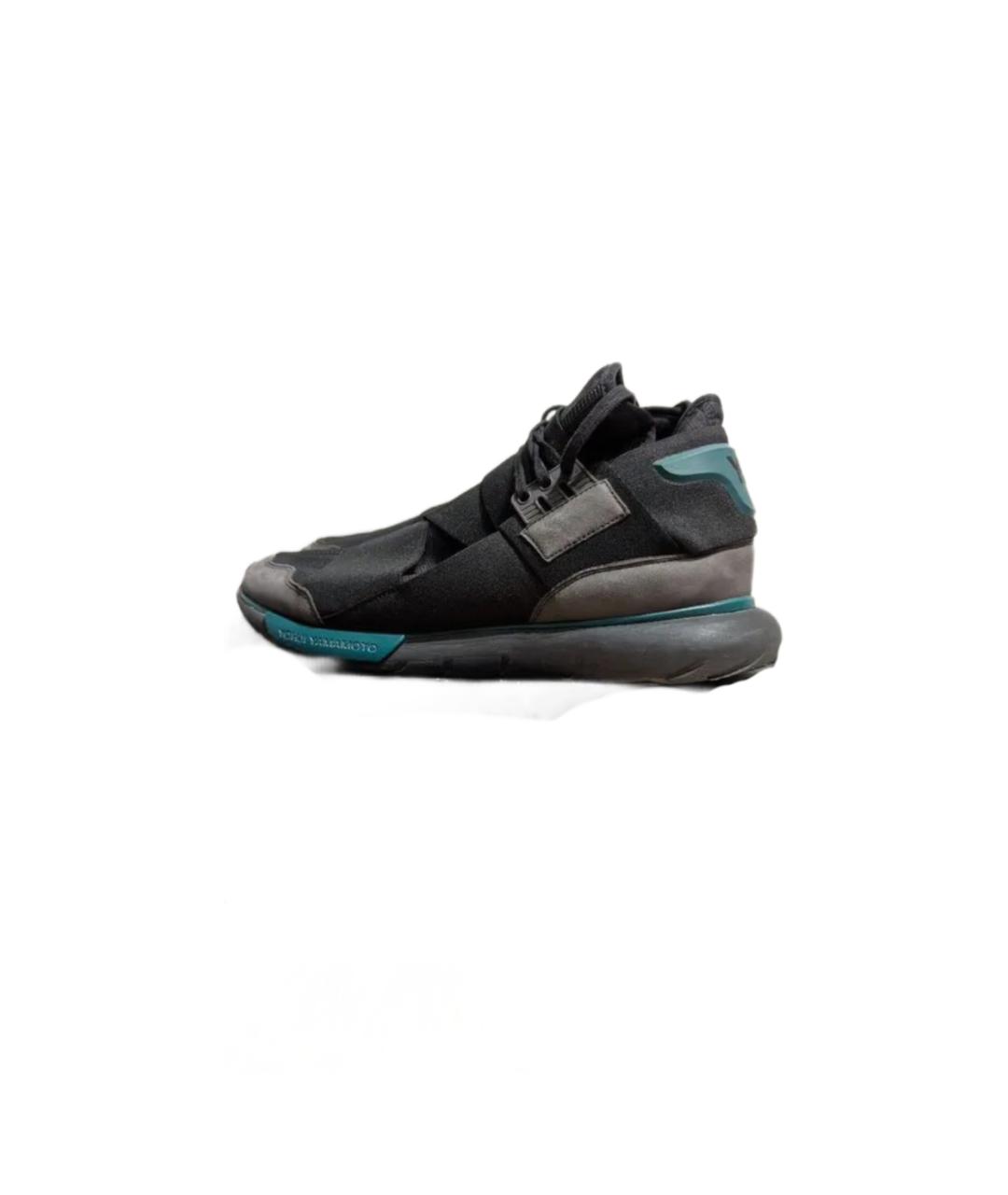 Y-3 Черные синтетические высокие кроссовки / кеды, фото 3