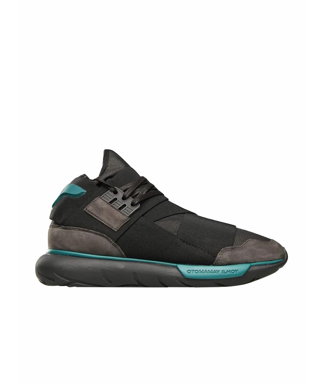 Y-3 Черные синтетические высокие кроссовки / кеды, фото 1