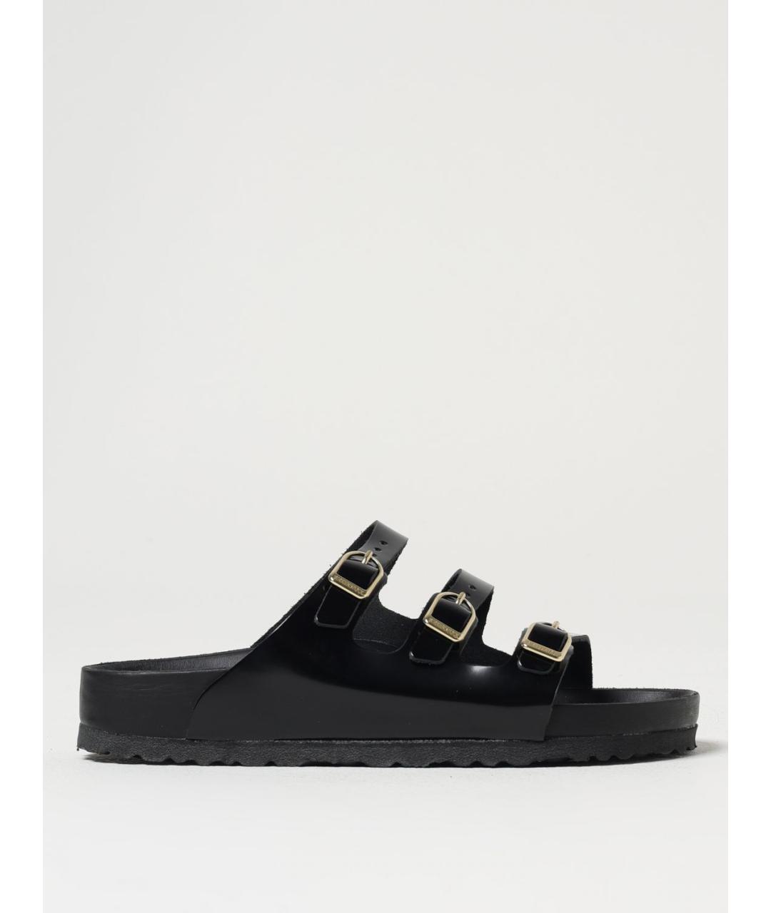 BIRKENSTOCK Черные кожаные шлепанцы, фото 5