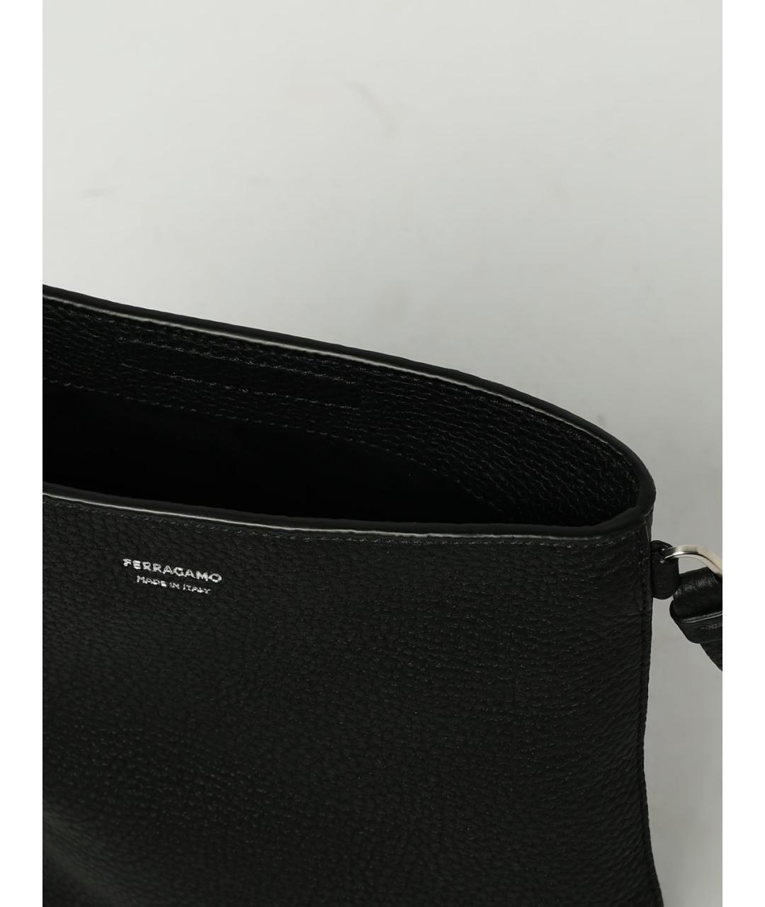FERRAGAMO Черная кожаная барсетка, фото 5