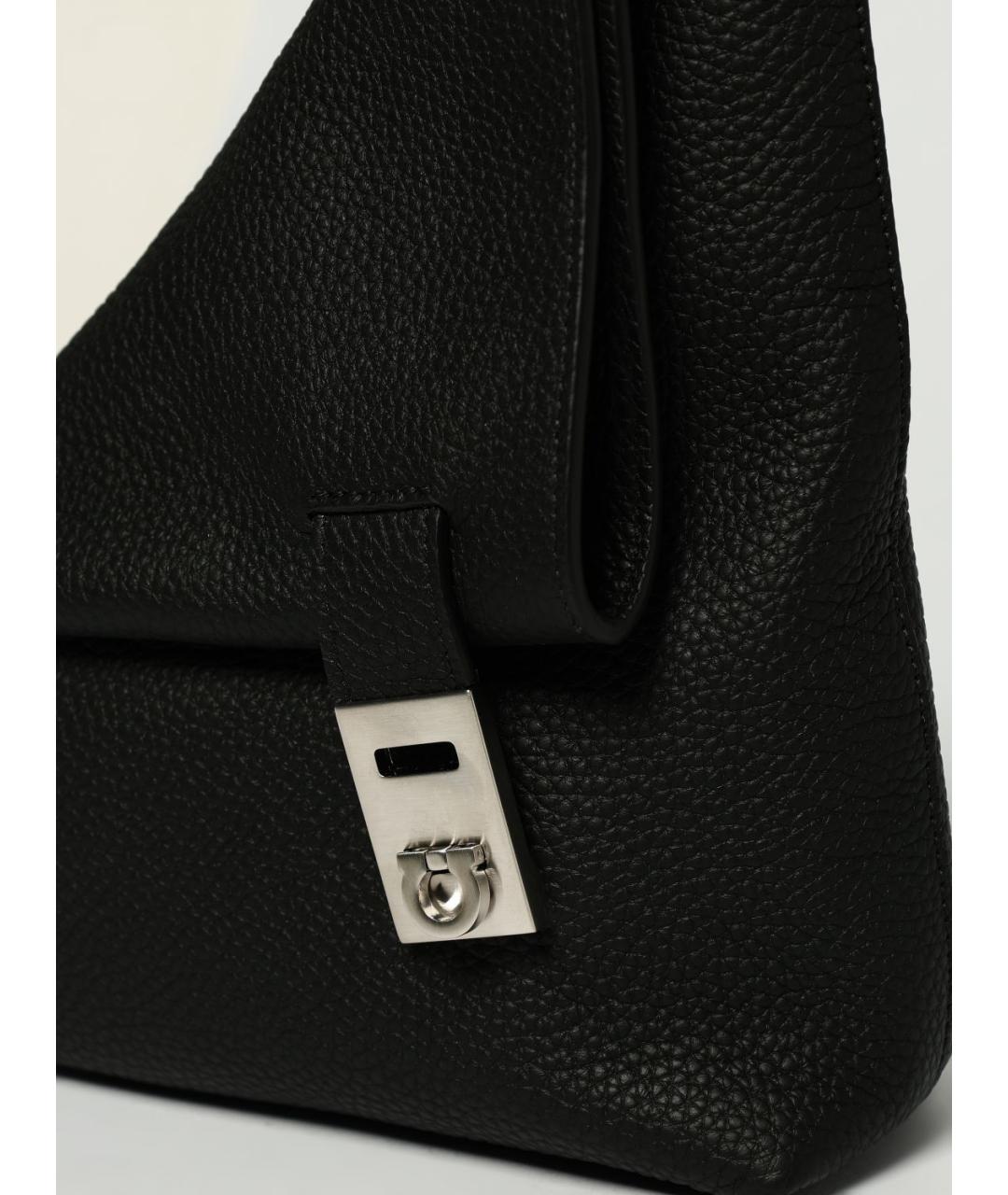 FERRAGAMO Черная кожаная барсетка, фото 4