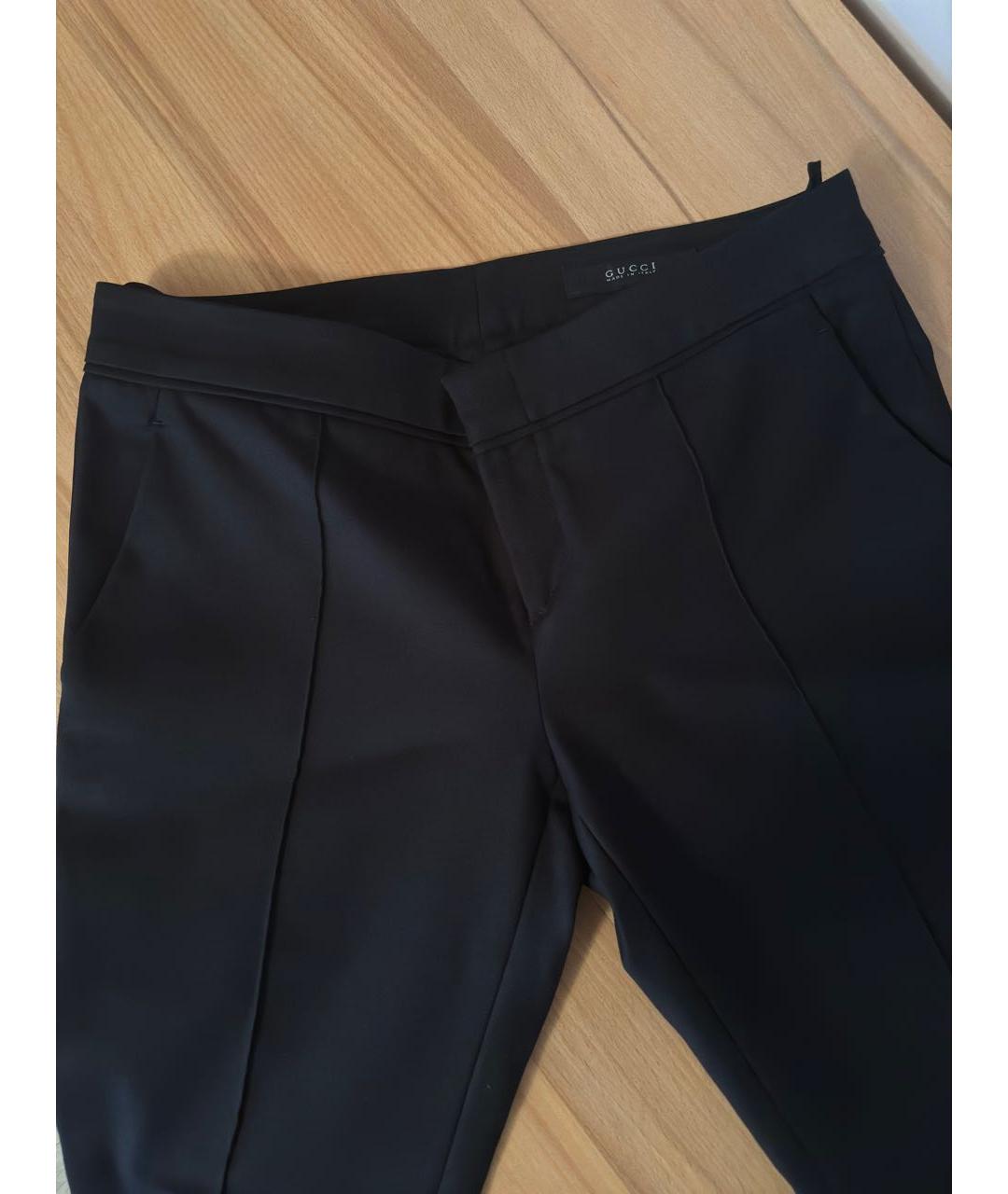 GUCCI Черные хлопко-эластановые брюки узкие, фото 6