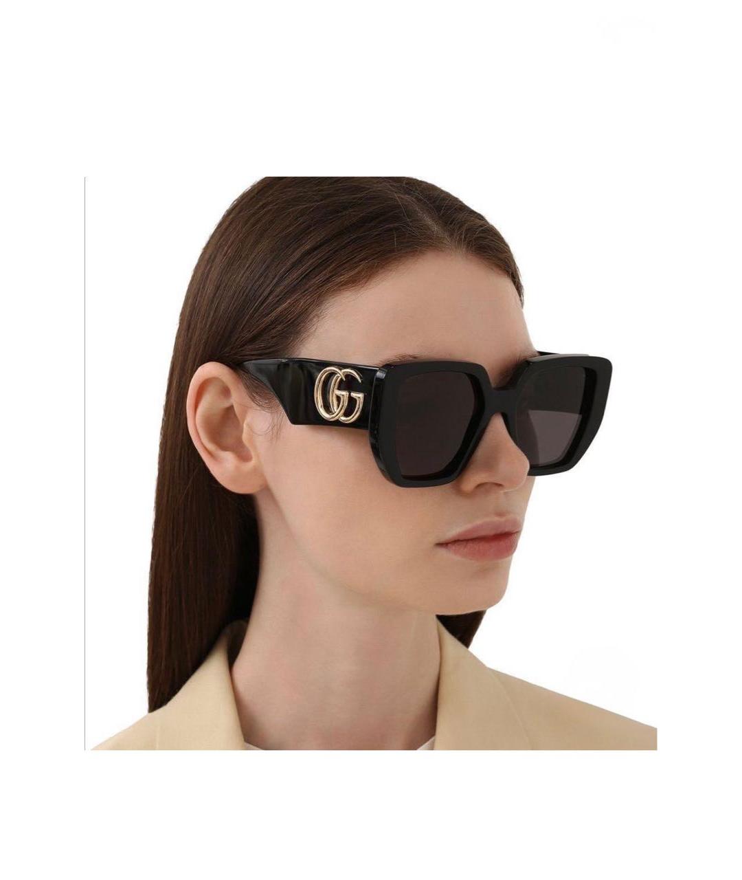 GUCCI Черные пластиковые солнцезащитные очки, фото 5