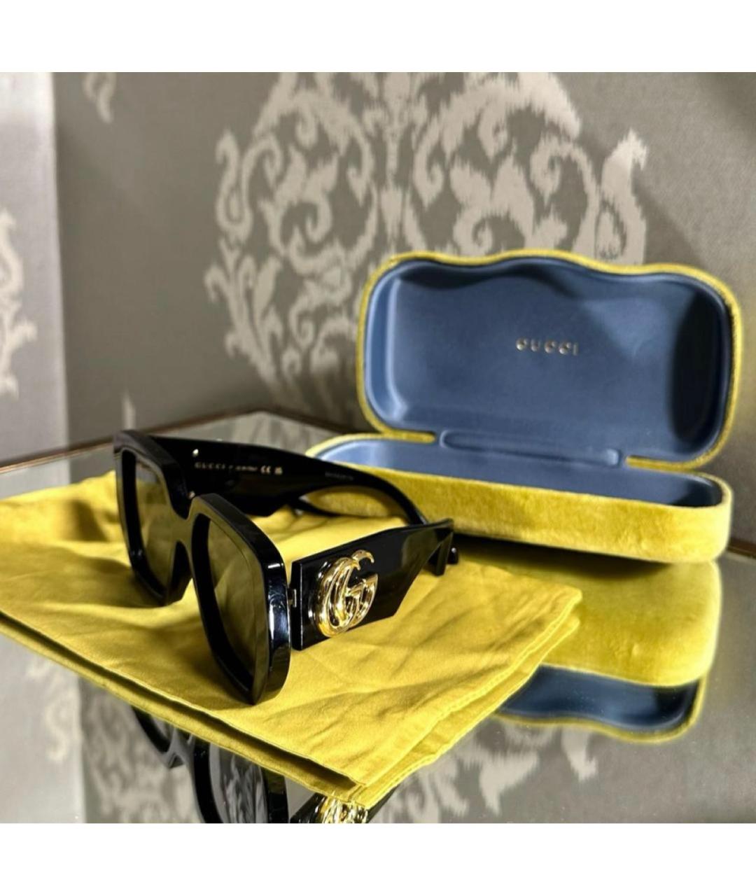 GUCCI Черные пластиковые солнцезащитные очки, фото 4