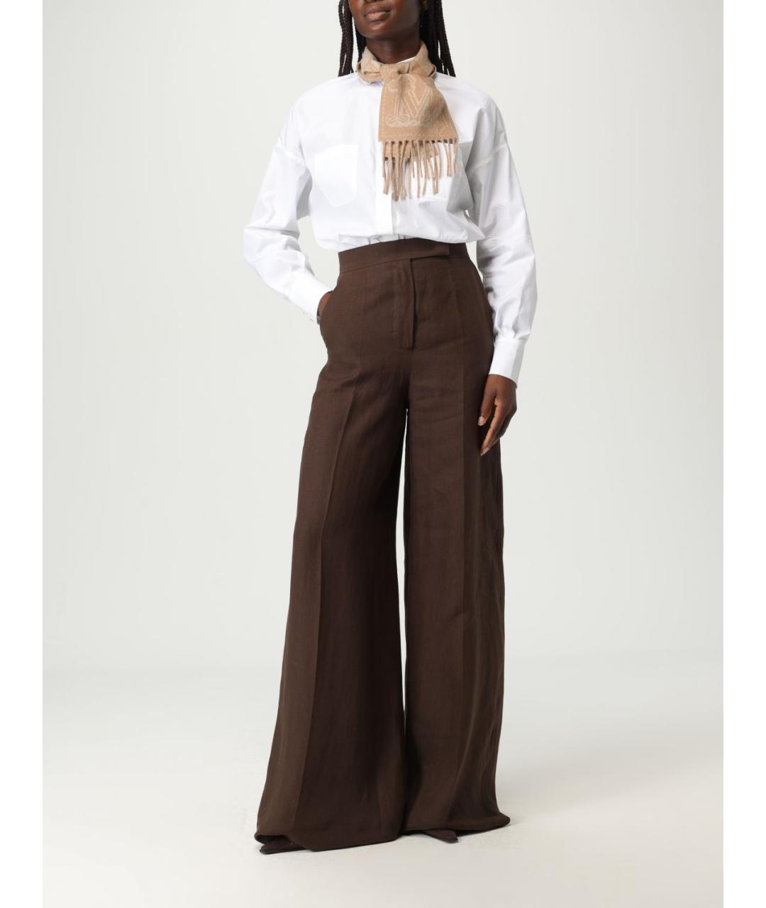 MAX MARA Бежевый шарф, фото 4