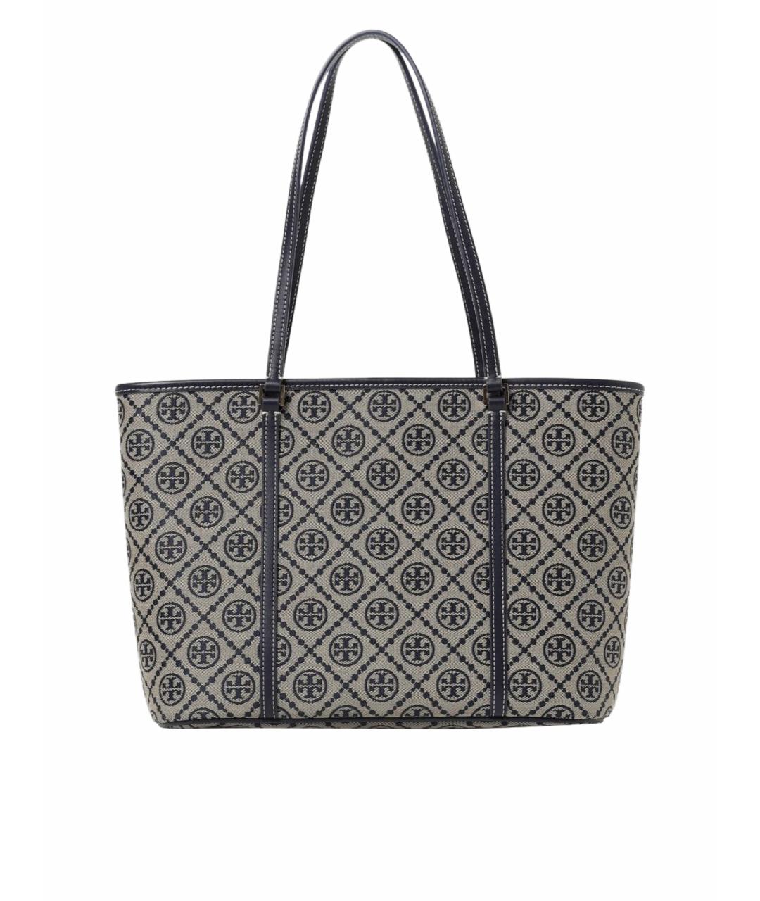 TORY BURCH Серая жаккардовая сумка тоут, фото 1