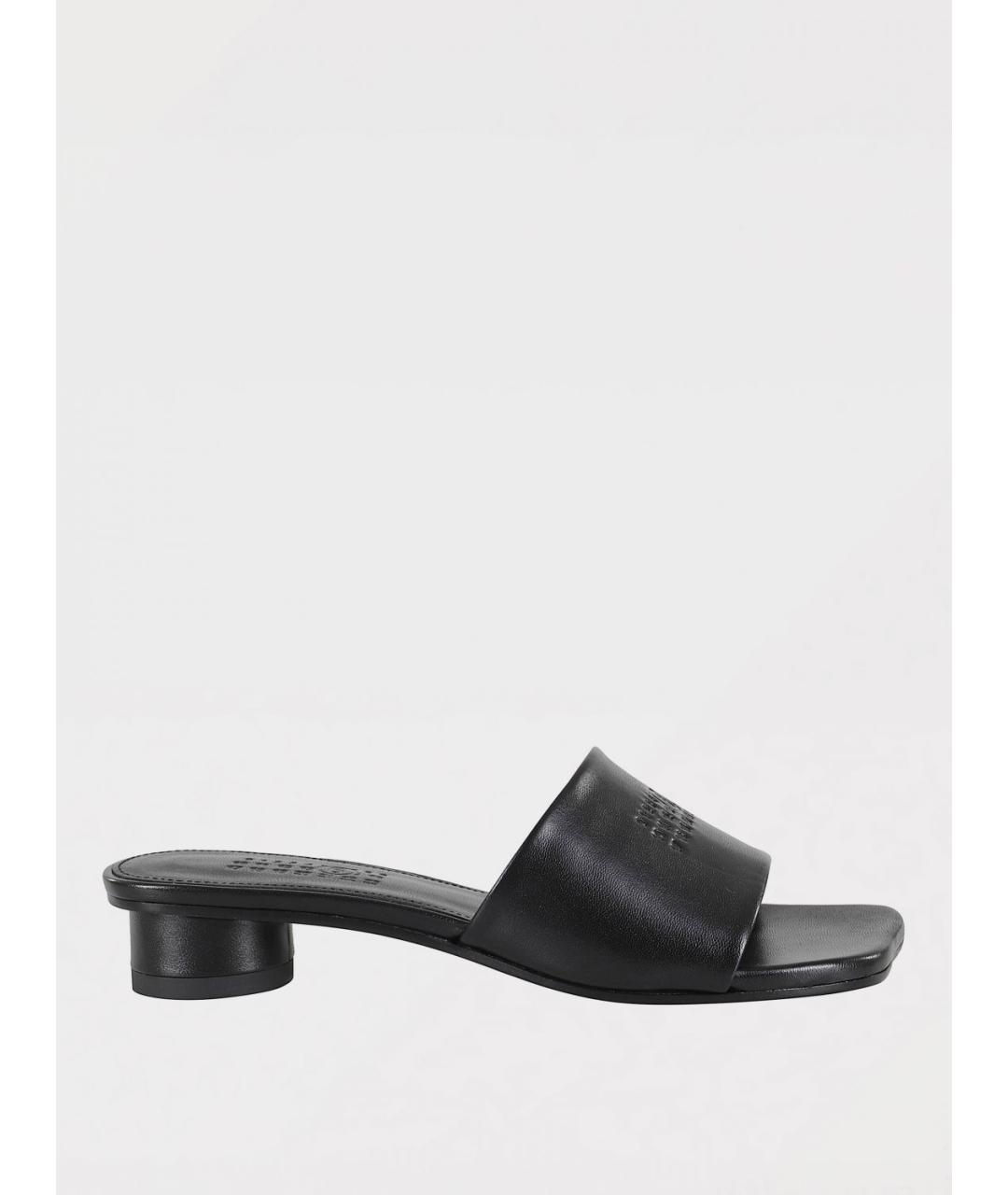 MM6 MAISON MARGIELA Черные кожаные мюли, фото 4