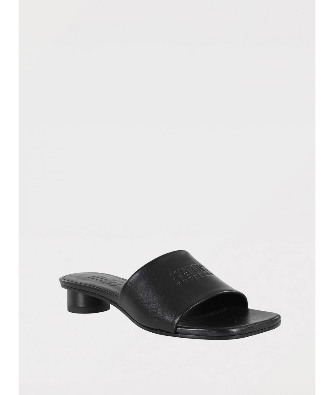 MM6 MAISON MARGIELA Черные кожаные мюли, фото 2