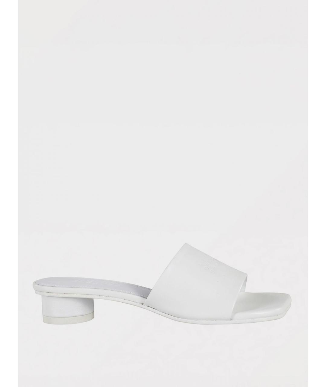 MM6 MAISON MARGIELA Белые кожаные мюли, фото 4