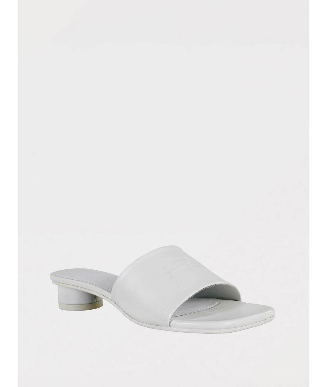 MM6 MAISON MARGIELA Белые кожаные мюли, фото 2