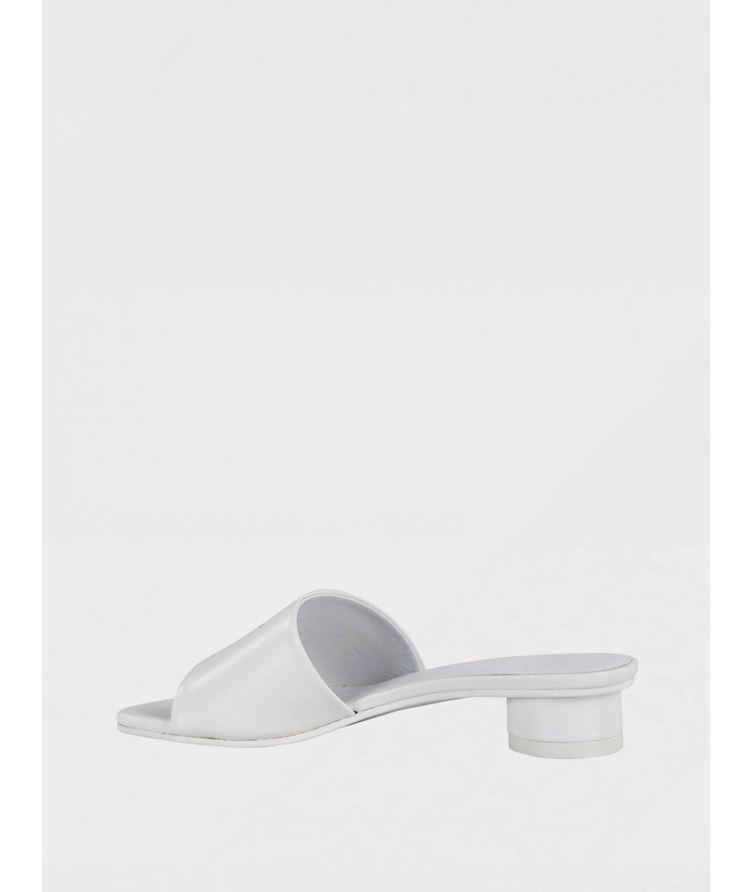 MM6 MAISON MARGIELA Белые кожаные мюли, фото 3