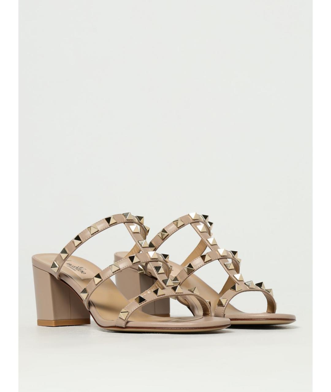 VALENTINO Антрацитовые кожаные мюли, фото 2