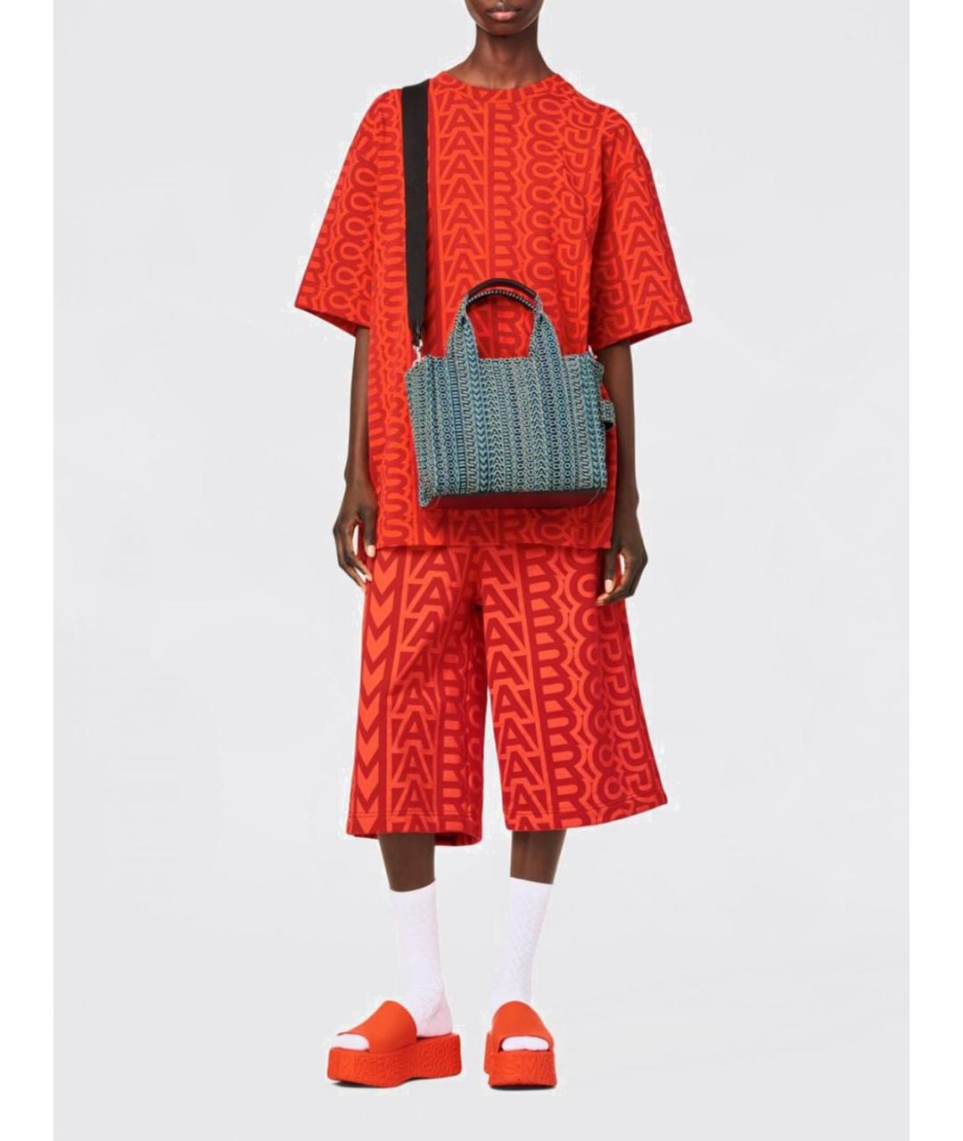 MARC JACOBS Бирюзовая жаккардовая сумка тоут, фото 2