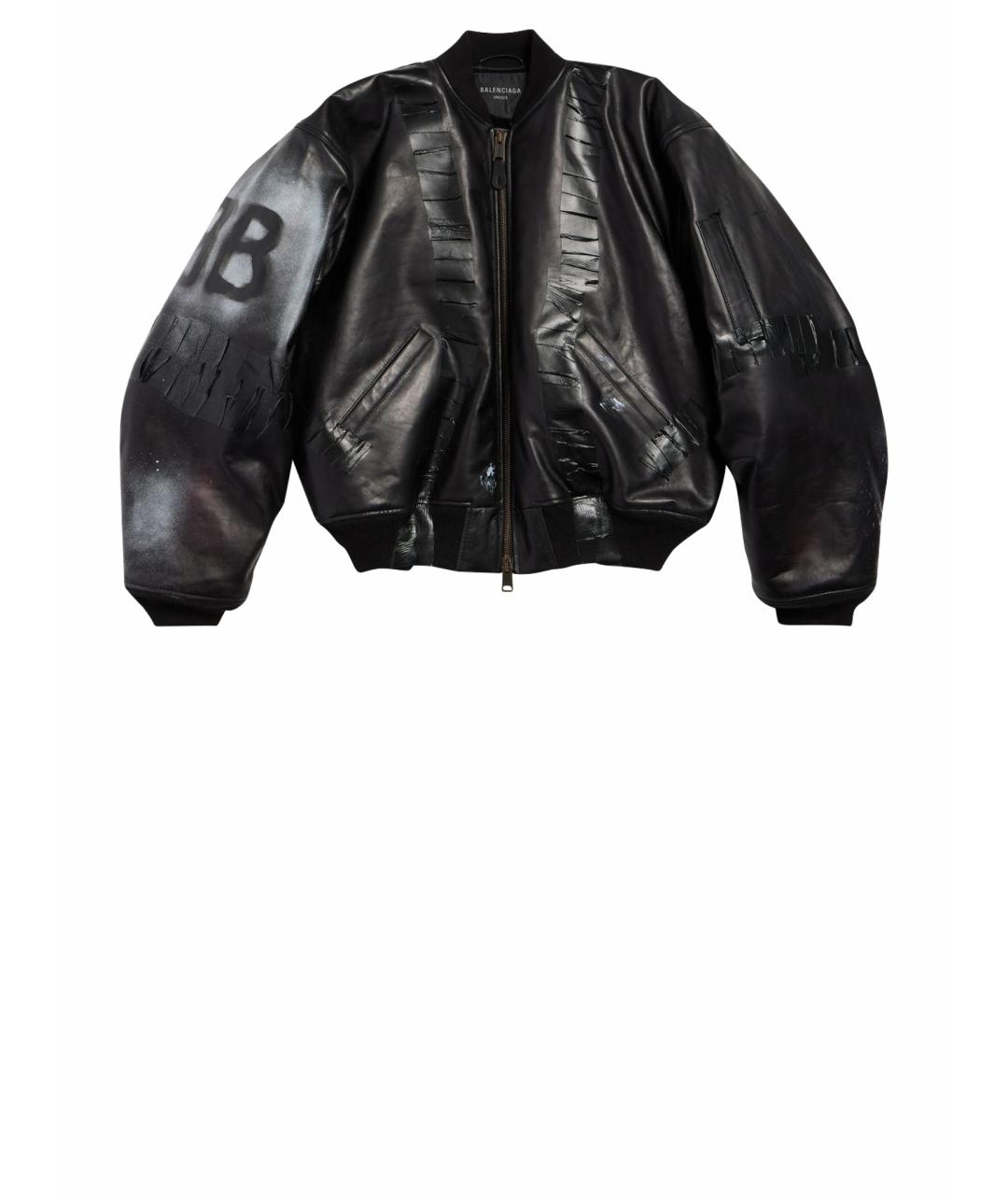 BALENCIAGA Черная кожаная куртка, фото 1