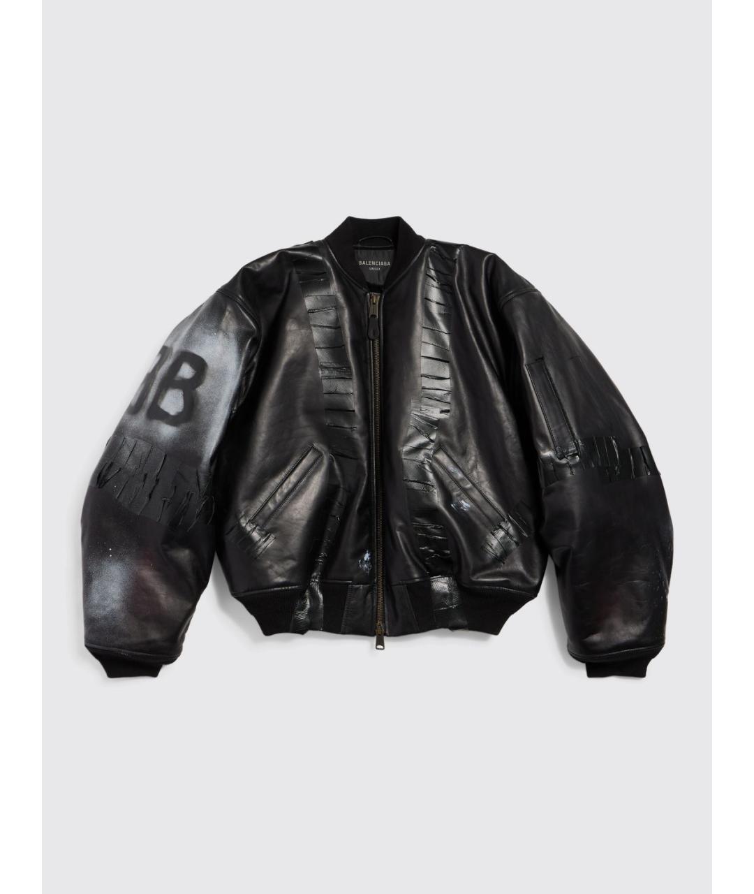 BALENCIAGA Черная кожаная куртка, фото 3