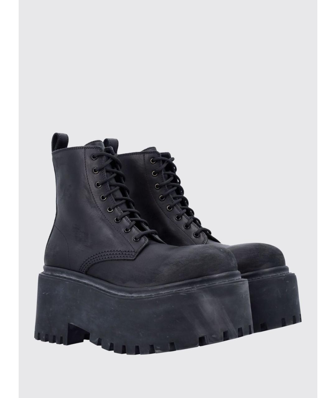 BALENCIAGA Черные кожаные ботинки, фото 2