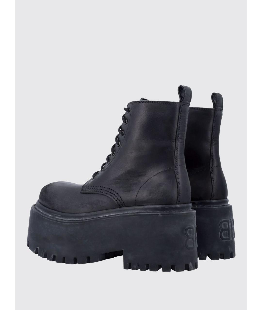 BALENCIAGA Черные кожаные ботинки, фото 3