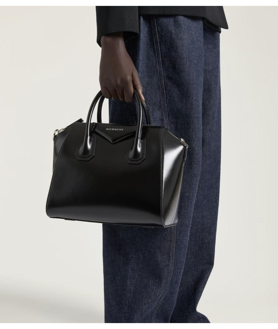 GIVENCHY Черная кожаная сумка тоут, фото 4