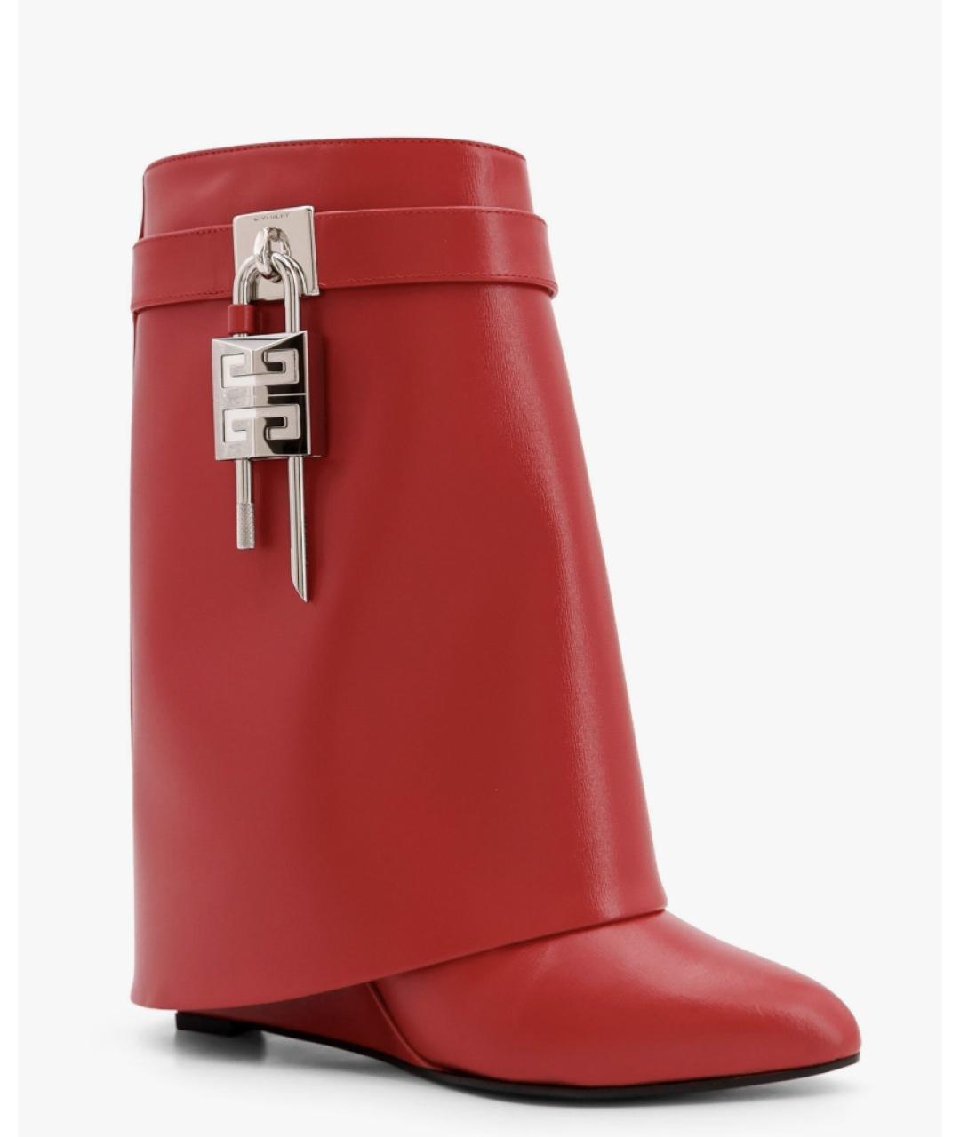 GIVENCHY Красные кожаные полусапоги, фото 2