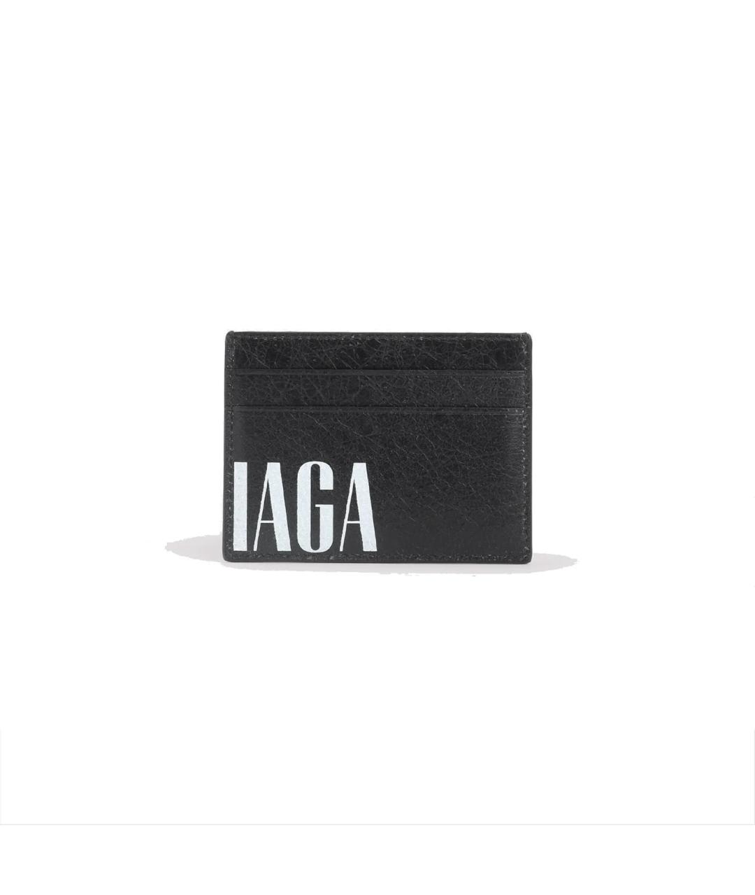 BALENCIAGA Черный кожаный кошелек, фото 2