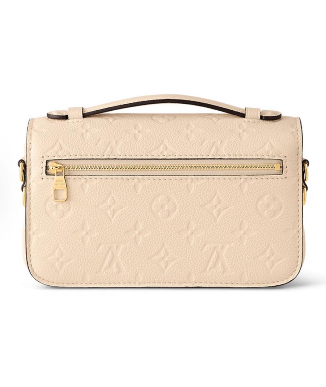 LOUIS VUITTON Бежевая кожаная сумка с короткими ручками, фото 2