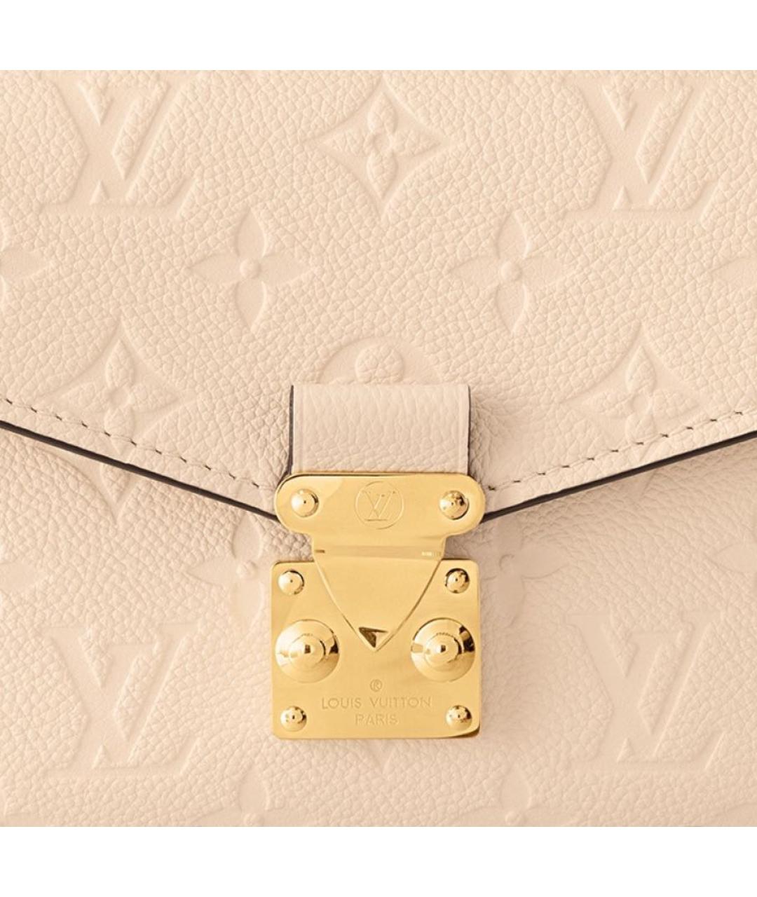 LOUIS VUITTON Бежевая кожаная сумка с короткими ручками, фото 4