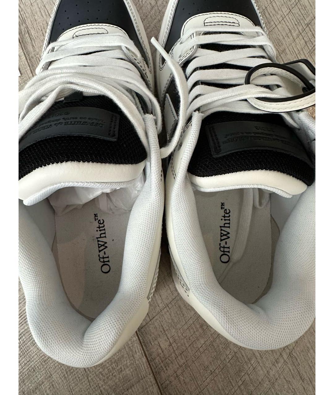 OFF-WHITE Белые кожаные низкие кроссовки / кеды, фото 6