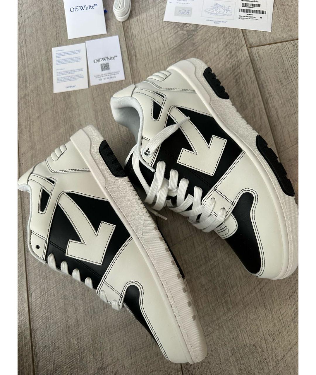 OFF-WHITE Белые кожаные низкие кроссовки / кеды, фото 5
