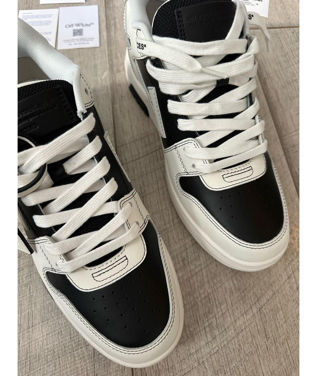 OFF-WHITE Белые кожаные низкие кроссовки / кеды, фото 4