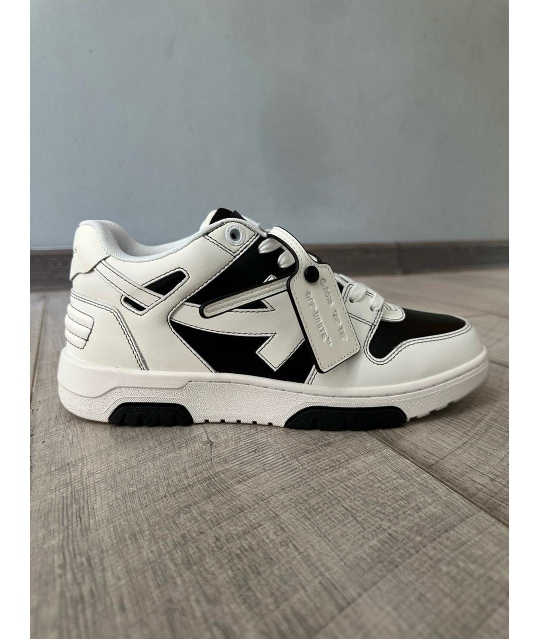 OFF-WHITE Белые кожаные низкие кроссовки / кеды, фото 9