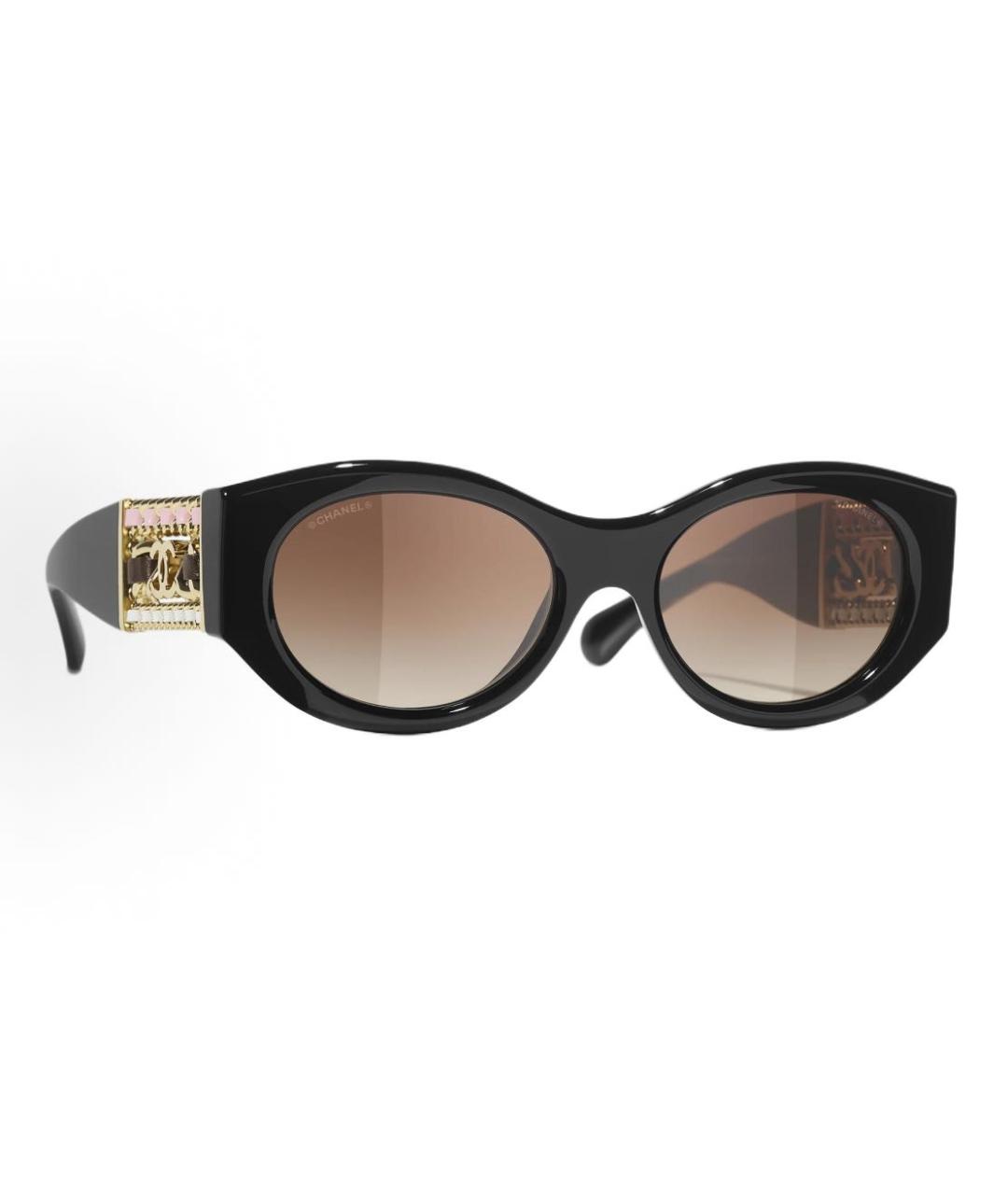 CHANEL Черные пластиковые солнцезащитные очки, фото 4