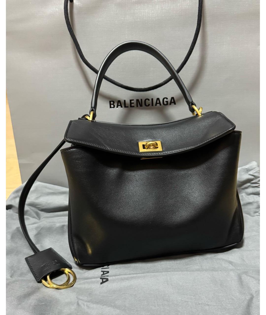 BALENCIAGA Черная кожаная сумка с короткими ручками, фото 4