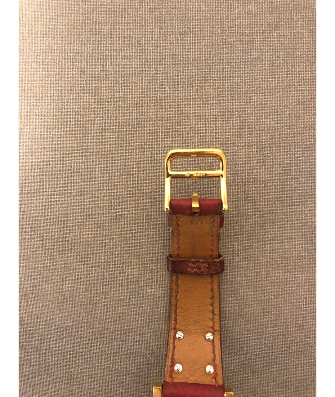 HERMES PRE-OWNED Красные металлические часы, фото 6