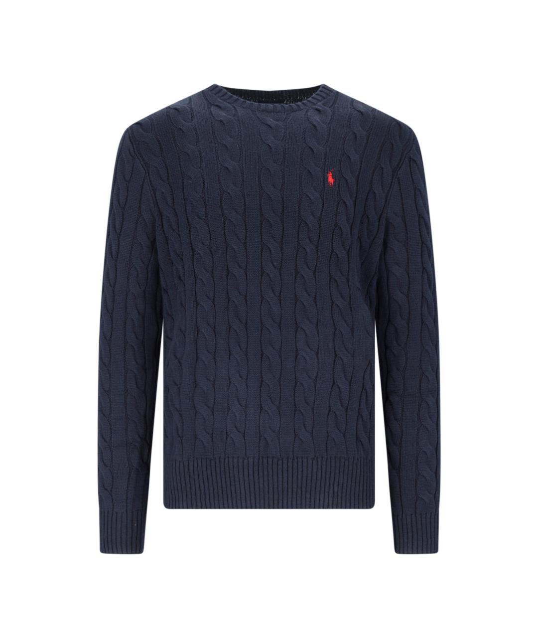 POLO RALPH LAUREN Темно-синий хлопковый джемпер / свитер, фото 1