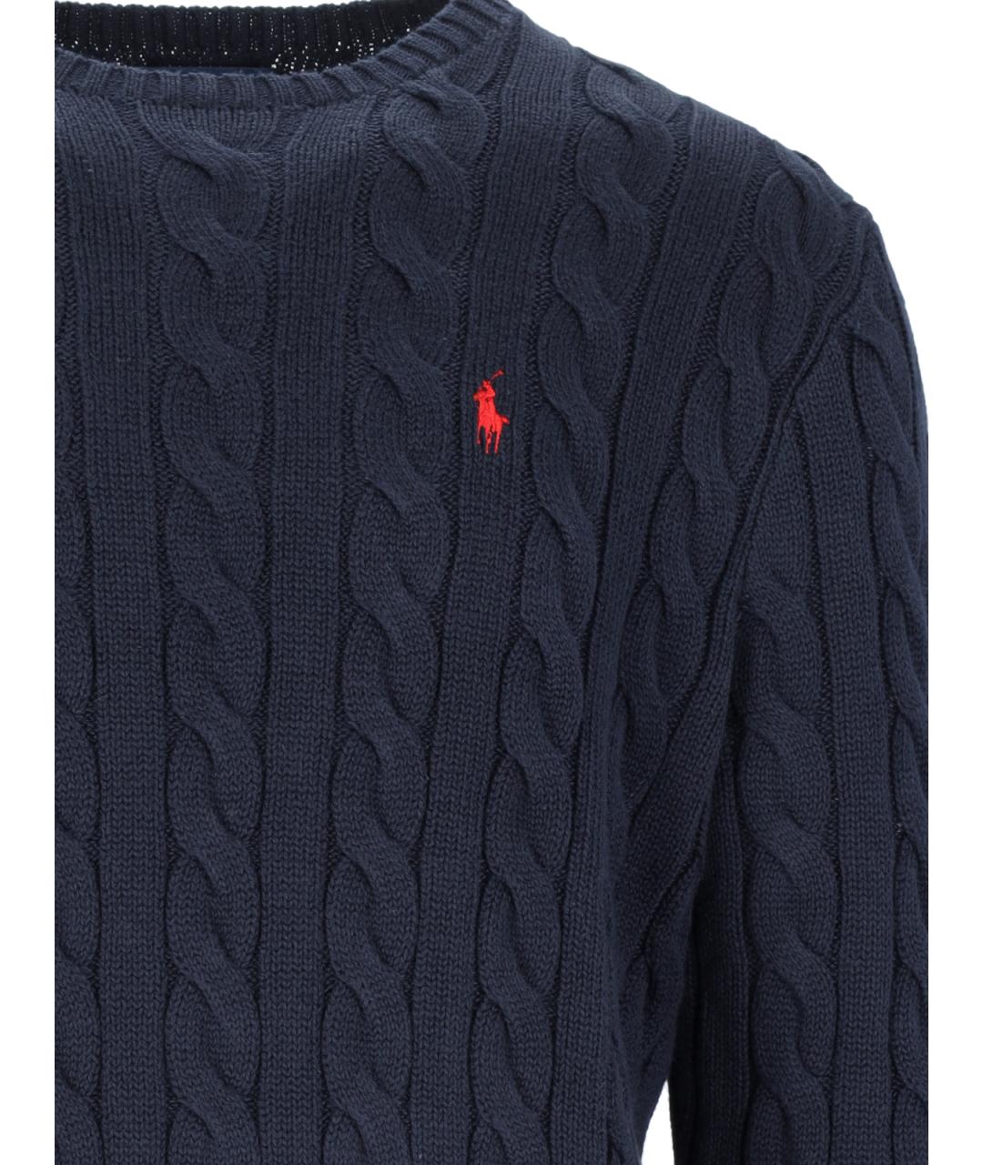 POLO RALPH LAUREN Темно-синий хлопковый джемпер / свитер, фото 3