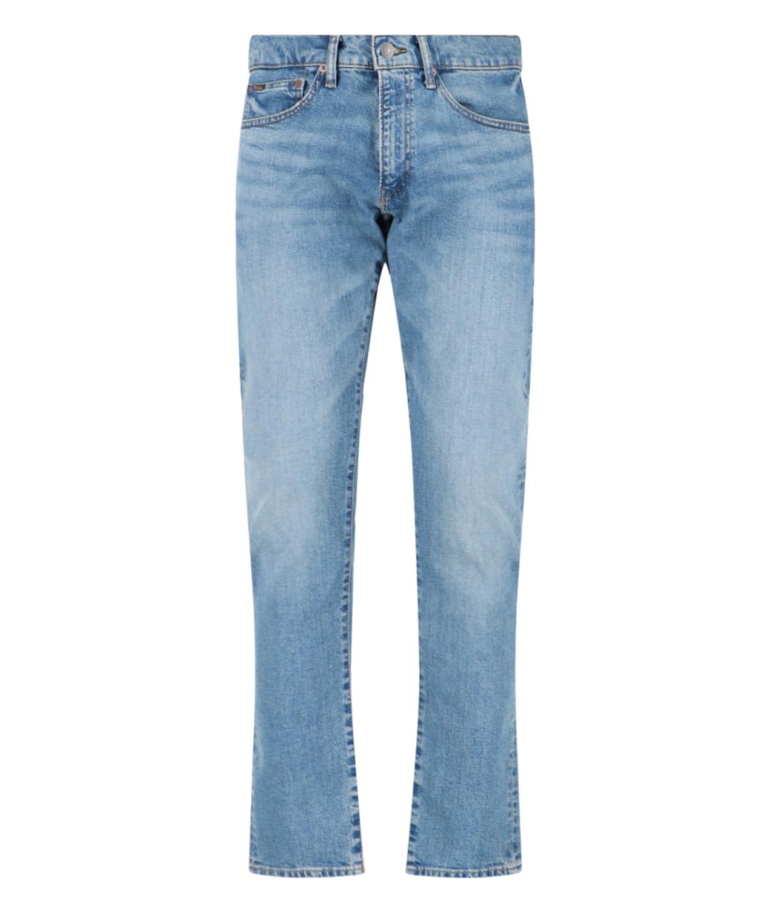 POLO RALPH LAUREN Синие хлопковые прямые джинсы, фото 1
